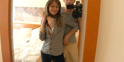 Hot chick gets fucked in both her holes