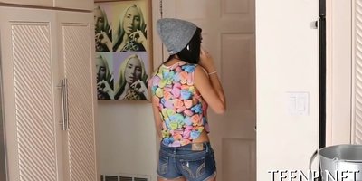 Teenie loves riding on thick